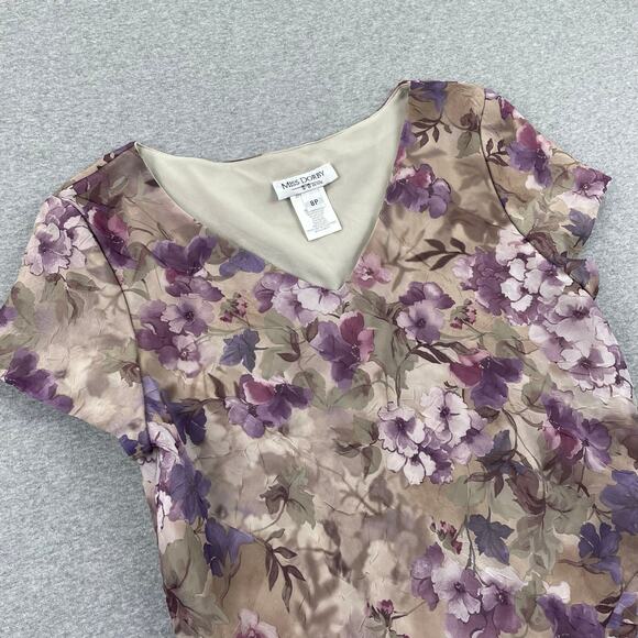 90s VTG Fairy Grunge 2-pc Floral Maxi Skirt Set 8P Purple Whimsigoth Ruffle Trim - Picture 12 of 16